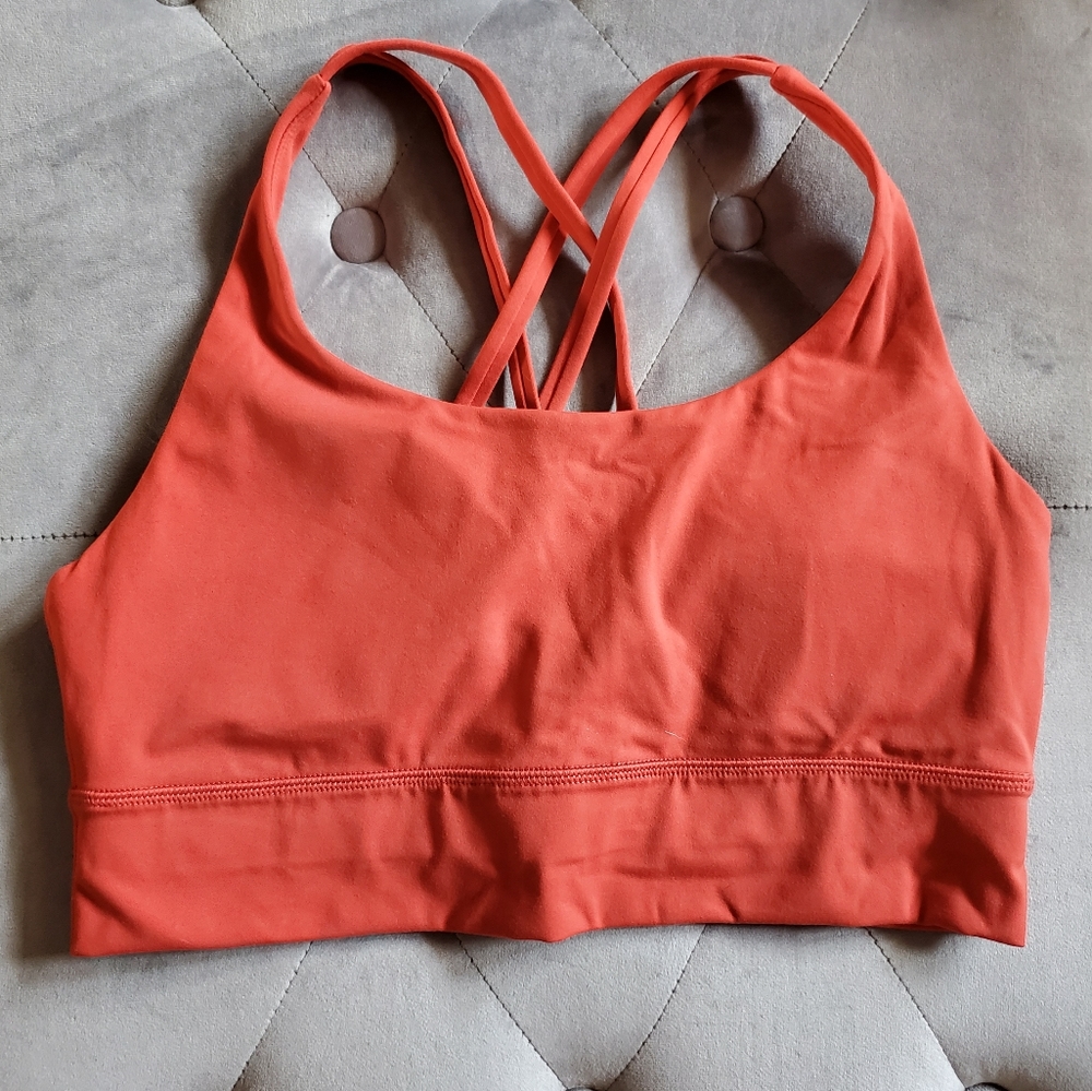 Red Strappy back long line sports bra - Picture 11 of 14